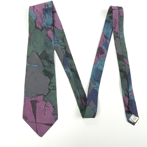 x'Andrini Abstract Retro Tie Italian Silk Made In USA Necktie Hand Sewn - Picture 1 of 7